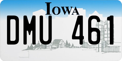 IA license plate DMU461