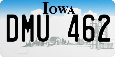 IA license plate DMU462