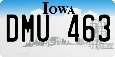 IA license plate DMU463