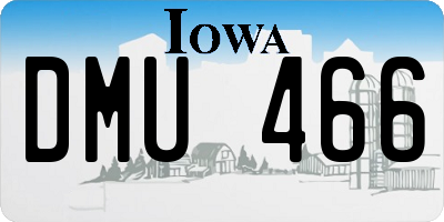 IA license plate DMU466