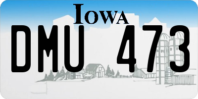 IA license plate DMU473