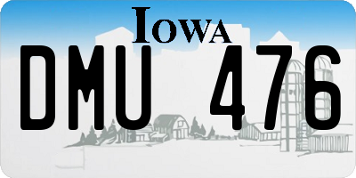 IA license plate DMU476