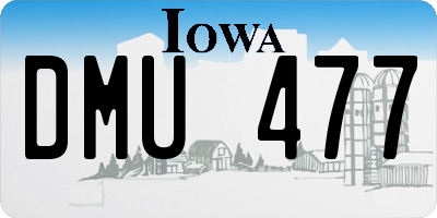 IA license plate DMU477