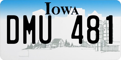 IA license plate DMU481