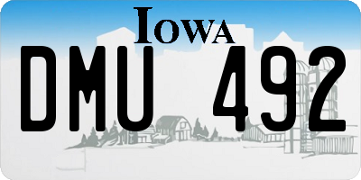 IA license plate DMU492