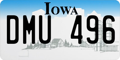 IA license plate DMU496