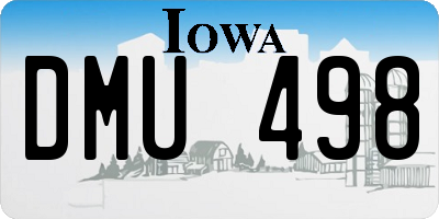 IA license plate DMU498