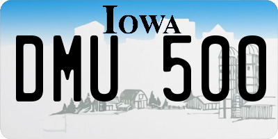 IA license plate DMU500