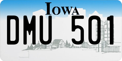 IA license plate DMU501