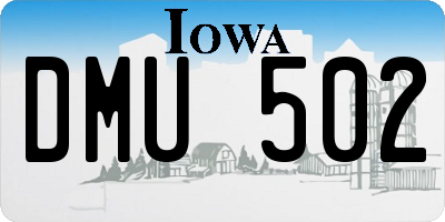 IA license plate DMU502