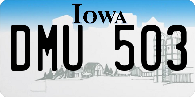 IA license plate DMU503