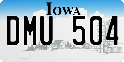 IA license plate DMU504