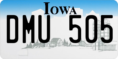 IA license plate DMU505