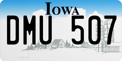IA license plate DMU507