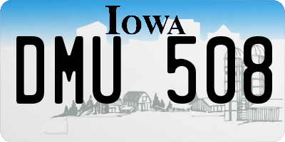 IA license plate DMU508