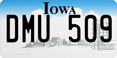 IA license plate DMU509