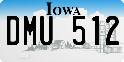 IA license plate DMU512