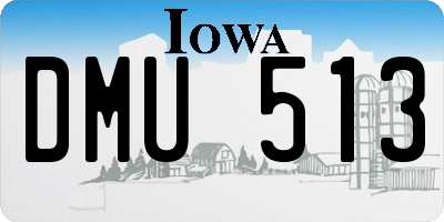 IA license plate DMU513