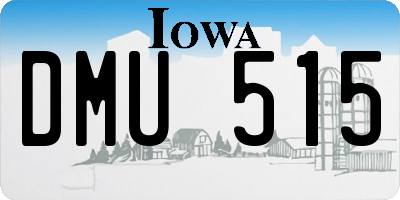 IA license plate DMU515