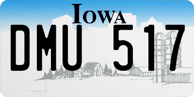 IA license plate DMU517