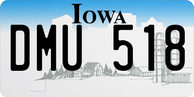 IA license plate DMU518