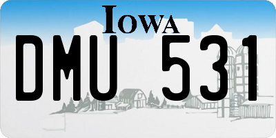 IA license plate DMU531