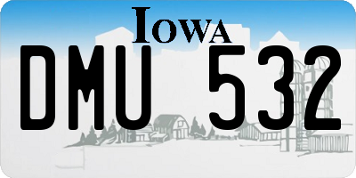 IA license plate DMU532