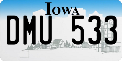 IA license plate DMU533