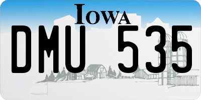 IA license plate DMU535