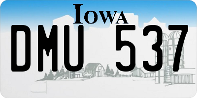 IA license plate DMU537
