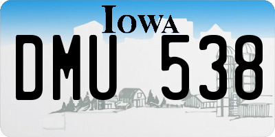 IA license plate DMU538