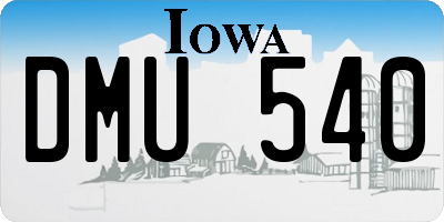 IA license plate DMU540
