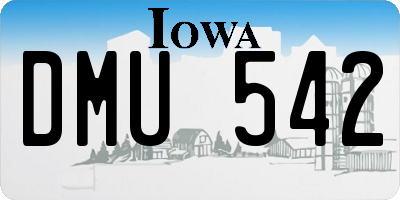 IA license plate DMU542