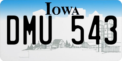 IA license plate DMU543
