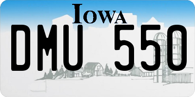 IA license plate DMU550