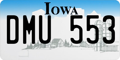 IA license plate DMU553