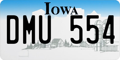 IA license plate DMU554