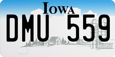 IA license plate DMU559