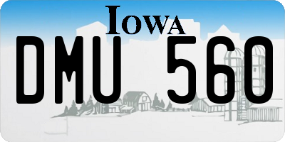 IA license plate DMU560