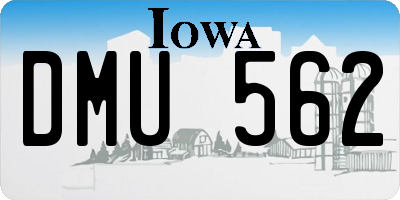 IA license plate DMU562