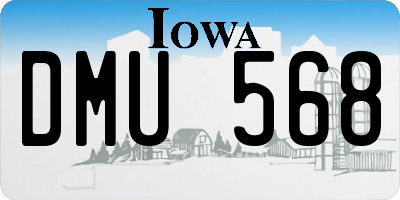 IA license plate DMU568