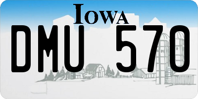 IA license plate DMU570