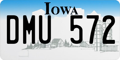 IA license plate DMU572