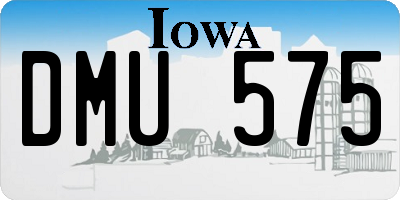IA license plate DMU575