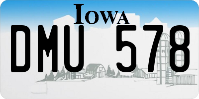 IA license plate DMU578