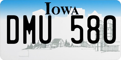 IA license plate DMU580