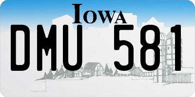 IA license plate DMU581