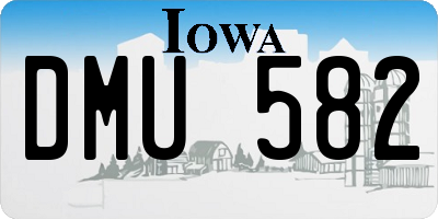 IA license plate DMU582