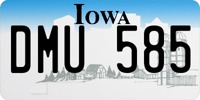 IA license plate DMU585
