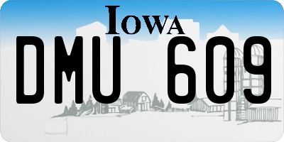 IA license plate DMU609